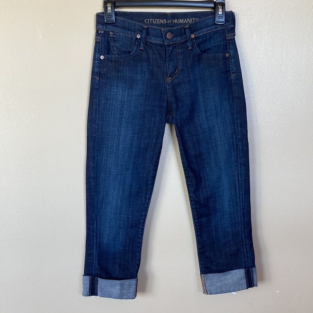 👖 Citizens of Humanity Crop Jeans Dark Wash Size 24 - Picture 9 of 13